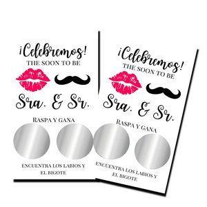 Bachelorette Party - Celebremos - 50 Scratch Off Cards - Bridal Shower Games